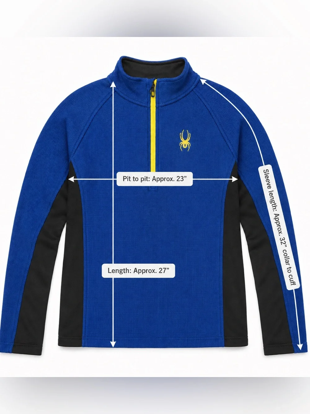 Spyder Outbound Blue Black Half Zip Fleece Ski Performance Knit Pullover Men’s M